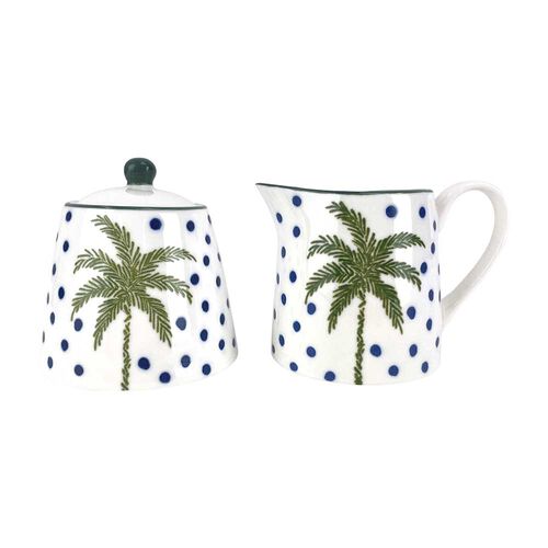Coconut Bay Milk & Sugar Set - White Palm